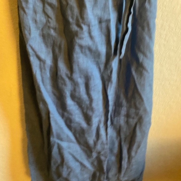 PAVIETRA Linen Twisted Straps Blue Wrap Pockets Resortwear Feminine Dress XS - Picture 10 of 16